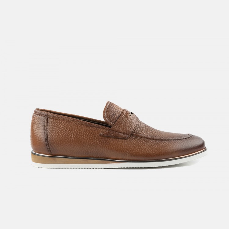 Taba Hakiki Deri Bağcıksız Loafer