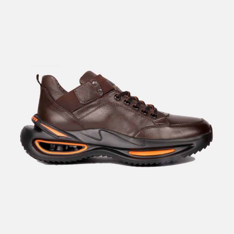 KAHVE DERİ SNEAKER AYAKKABI