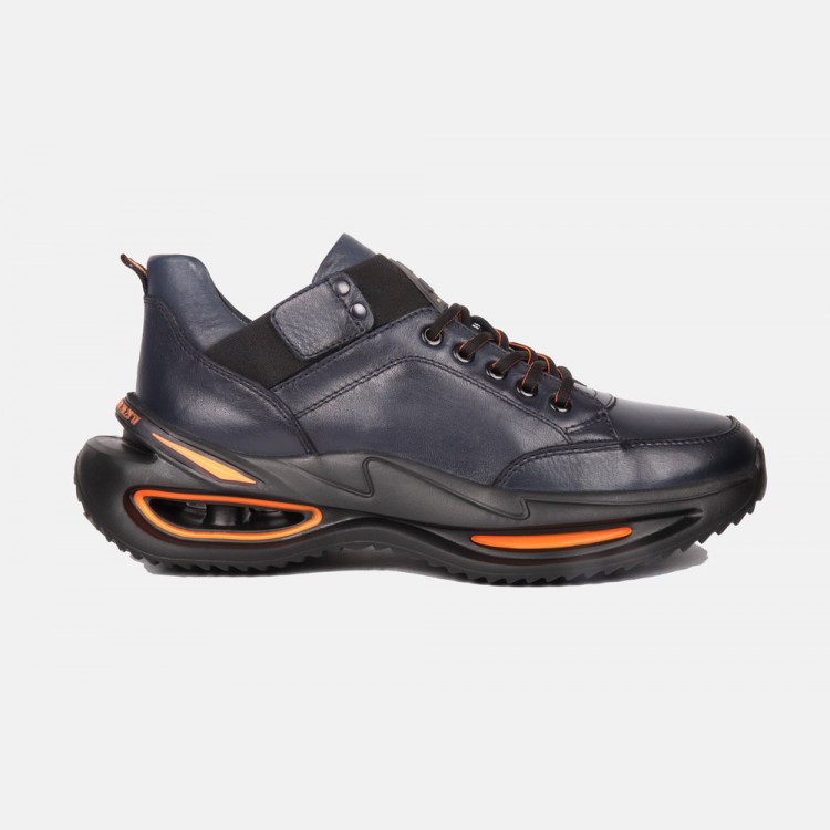 LACİVERT DERİ SNEAKER AYAKKABI