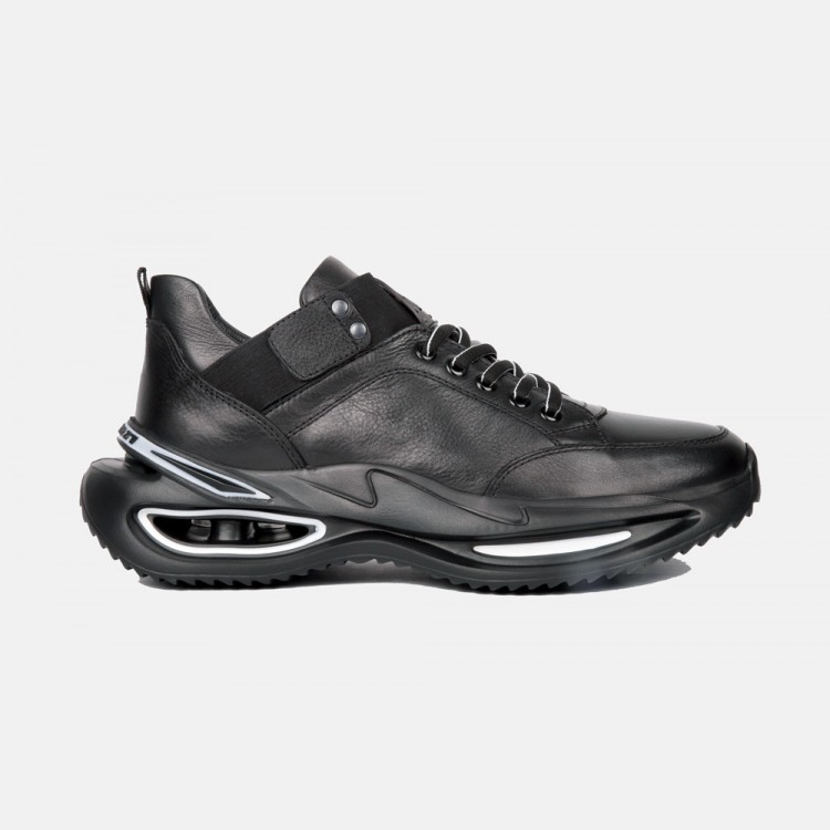 SİYAH DERİ SNEAKER AYAKKABI