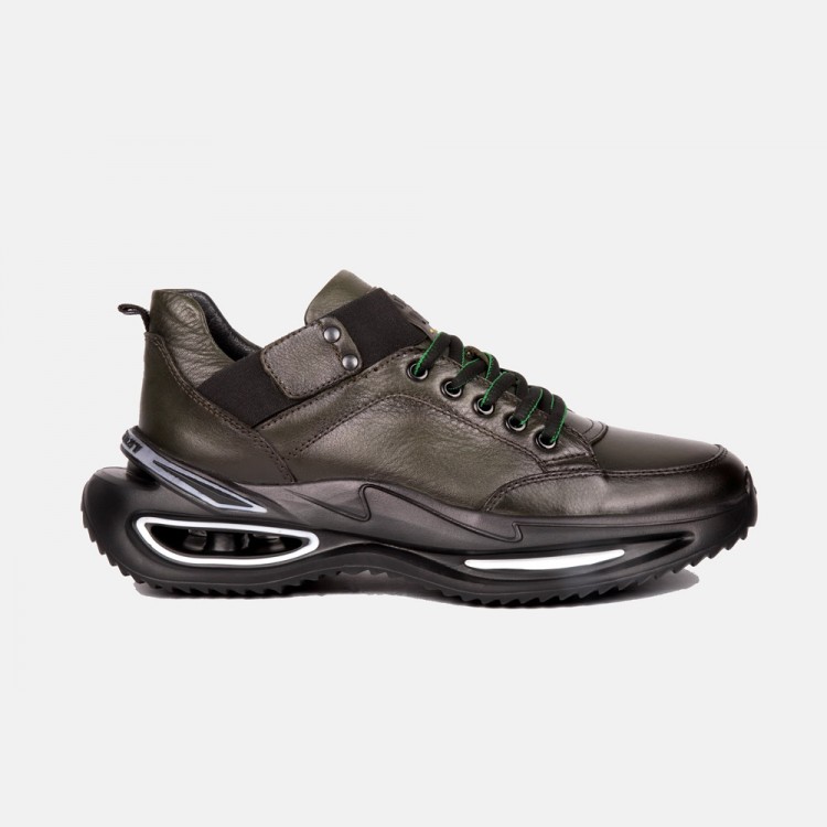 HAKİ DERİ SNEAKER AYAKKABI
