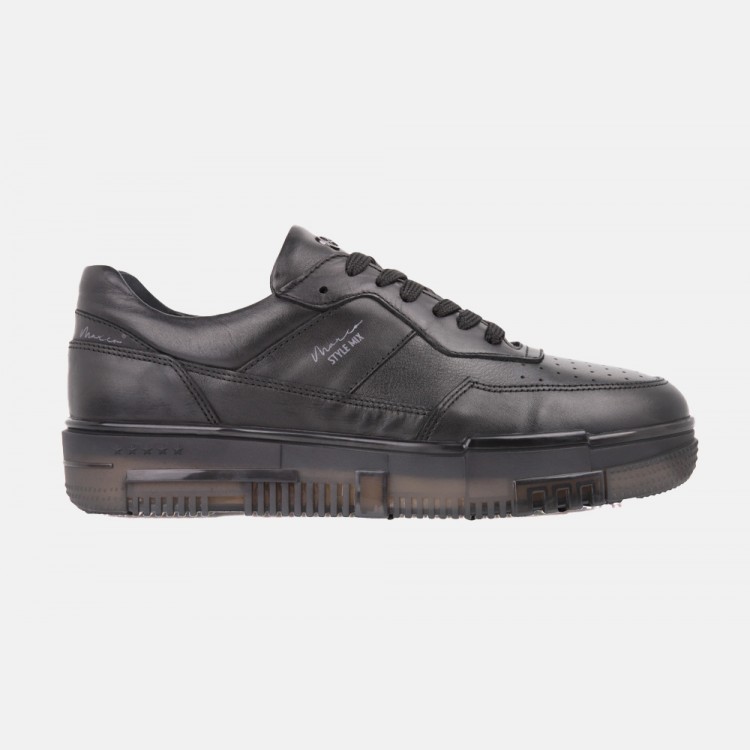 SNEAKER SİYAH DERİ AYAKKABI