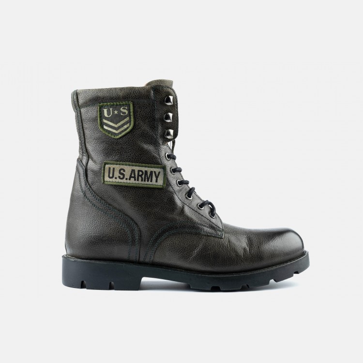 Army Koyu Yeşil Deri Postal Bot